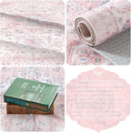 LIVEBOX Pink Washable Area Rug 5x7 - Large Vintage Tribal Living Room Non-Slip Indoor Carpet for Bedroom, Low-Pile Retro Print Distressed Accent for Nursery Dorm Home Decor