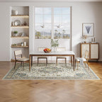 Dripex 9x12 Area Rug - Stain Resistant Washable Distressed Rug for Living Room Dining Room Bedroom, Anti-Slip Low-Pile Soft Accent Rug, Multicolor, 12' x 9' (Rectangular)