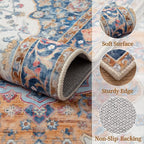 Ciicool 3x5 Area Rug, Washable Boho Rugs for Bedroom Non-Slip Indoor Rugs Large Low-Pile Mat Floor Carpet Vintage Rug for Kitchen Living Room Office Dinning Foyer Decor