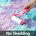 Large Shag Area Rugs 5 x 8, Tie-Dyed Plush Fuzzy Rugs for Living Room, Ultra Soft Fluffy Furry Rug for Bedroom, Indoor Carpet Nursery Rugs for Kids Room Home Decor, Rainbow