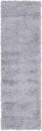 Unique Loom Davos Shag Collection Area Rug - Solid (2' 2" x 6' 9" Runner, Sterling)