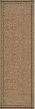 Easy Jute Rugs 2x7 Bordered Natural Color Living Room Indoor Outdoor Runner Rug for Patio and Kitchen Rug High Traffic Washable Easy to Clean Solid Boho Woven Design Outside Carpet (2 x 7)