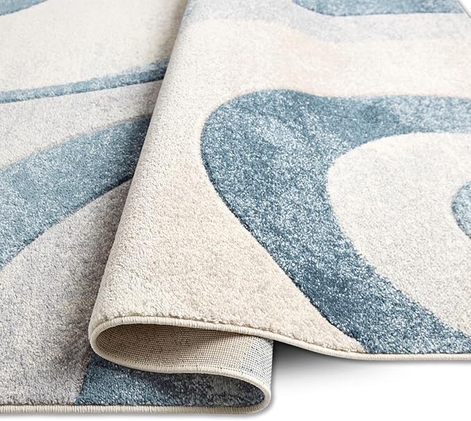 Home Dynamix Tribeca Slade Modern Area Rug, Abstract Blue 6'7"x9'10"