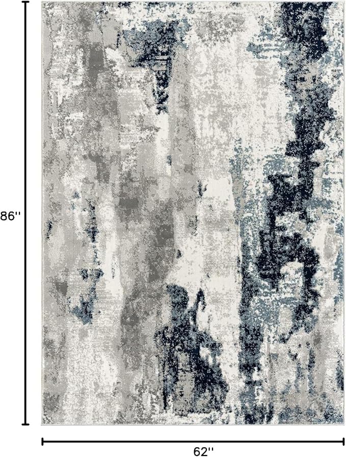 LUXE WEAVERS Kimberly Collection Ivory 5x7 Modern Abstract Area Rug