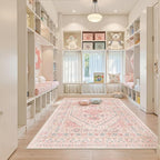 zesthome Pink Rug - 5x8 Area Rugs for Bedroom, Stain Resistant Washable Rugs for Nursery Room, Living Room, Home Decor, Girls Rug (Pink/Blue,5'x8')