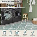 Lahome Moroccan Washable Kitchen Rugs- 2x4 Green Kitchen Mat Non-Slip Soft Bathroom Runner Throw Low-Pile Small Laundry Room Mat, Sage Print Distressed Floor Carpet Runners for Entryway Bedroom