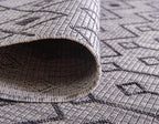 Unique Loom Outdoor Trellis Collection Area Rug - Tribal Trellis (2' x 8' Runner, Gray/ Black)
