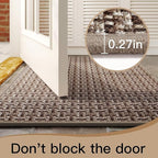 Door Mat 31x47, Dirt Resistant and Absorbent, Non-Slip Rubber Backing Floor Mats, Easy Clean Low-Profile Doormat for Entryway, Front Door, Inside Entrance Brown