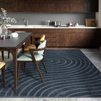 LUXE WEAVERS Modern Geometric Wave Blue 4x6 Area Rug