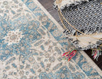 Unique Loom Salzburg Collection Classic Traditional Design Oriental Inspired Border Area Rug (2' 0 x 6' 0 Runner, Beige/Blue)