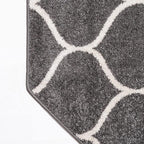 Rugs.com Lattice Frieze Collection Rug – 7' 10 Octagon Dark Gray Medium Rug Perfect for Living Rooms, Kitchens, Entryways