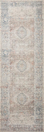 Loloi Chris Loves Julia Jules Collection JUL-07 Natural/Ocean 7'-6'' x 9'-6'', .13" Pile Height, Area Rug