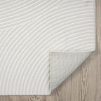 Abani Cream Area Rug 9' x 12' for Living Room, Bedroom - Zen Reiki Circles Pattern - Durable & Easy to Clean