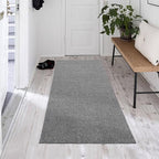 Ottomanson 2'7" x 6' Hallway Runner with Scraper Pile Extra Durable Non-Slip Rug Mat for Indoor & Outdoor Use - Ideal for Kitchen, Entryway, Patio & Garage - High-Traffic Carpet, Gray