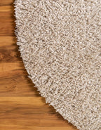 Unique Loom Davos Shag Collection Area Rug - Solid (5' 3" x 8' Oval, Linen)