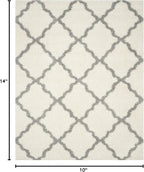 SAFAVIEH Dallas Shag Collection Area Rug - 10' x 14', Ivory & Grey, Trellis Design, Non-Shedding & Easy Care, 1.5-inch Thick Ideal for High Traffic Areas in Living Room, Bedroom (SGD257F)