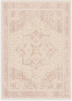 RUGGABLE Washable Area Rug – Kamran Soft Pink 5x7, Stain-Resistant, Non-Slip – Medium Machine Washable Rugs for Living Room, Bedroom, Hallway, Entryway & Office–with Standard Pad
