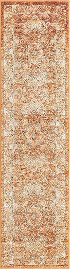 Unique Loom Isabella Collection Area Rug - Adjani (2' x 8' Runner, Rust Red/ Black)