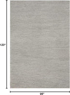 Nuloom Penelope Light Grey/Ivory, 7'6" x 9'6", Hand-Braided, Wool & Cotton, Textured and Dense, High Traffic, Stain Resistant, Easy Clean, Durable Area Rug for Bedroom, Living Room, Dining, Entryway