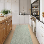 Collive Long Hallway Runner - Olive Green/Cream Braided Woven Kitchen Rug, 2.6' x 8', Washable Indoor Entryway Carpet for Bedroom Doorway