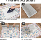 Boho Floral Machine Washable Runner Rug 2x6, Blush Pink Kitchen Runner Rug Non-Slip, Super Thin Hallway Rug Runner Printed Faux Wool Soft Carpet for Entryway Bedroom Laundry Indoor