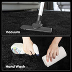 Zentavio Black Area Rugs for Living Room Bedroom 9x12 Large Men Room Carpet Fluffy Furry Shag Aesthetic Plush High Pile Floor Rug for Nursery Kids Room Dorm Home Decor