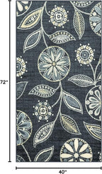 Maples Rugs Reggie Floral Area Rug - Made in USA - Washable, Non Slip, Pet-Friendly Mats for Living Room, Bedroom, and Office, 3'4" x 6', Persian Blue