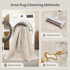 Valenrug Washable Rugs 6x9 - Non Slip 6x9 Area Rugs for Living Room, Stain Resistant Area Rugs for Bedroom, Foldable Machine Washable Area Rug(6'x9', Brown)
