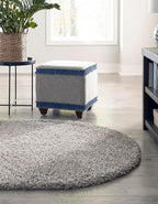 Unique Loom Solid Shag Collection Area Rug (3' 3" x 5' 3" Oval, Cloud Gray)