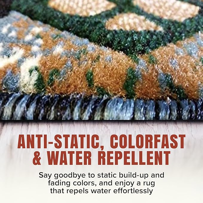 YHSF South West Native American Area Rug C318 - Easy Clean, Thick, Soft, Durable Native Tribal American Indian Inspired Rug for Bedroom/Living Room and More - Blue-Green, 5 ft 11 in x 8 ft 6 in