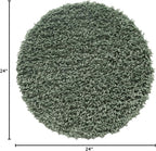 Unique Loom Davos Shag Collection Area Rug - Solid (2' Round, Sage)