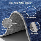 Valenrug Washable Rugs 6x9 - Non Slip 6x9 Area Rugs for Living Room, Stain Resistant Area Rugs for Bedroom, Foldable Machine Washable Area Rug(6'x9', Navy)
