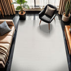 CAMILSON Modern Rug 8x10 Luxury Pebble Pattern Micro Loop Area Rugs Soft High-Low Pile Stain Resistant Easy to Clean Non-Shedding Durable Living Room OfficeIndoor Carpet (White)