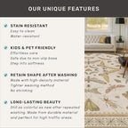 Boho 2x6 Bathroom Runner - Long Rug Runner for Laundry Room, Kitchen, Washable Non Slip Soft Stain Reistant Beige and Yellow Neutral Insect Design Decor