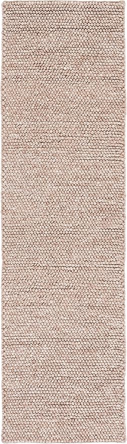 SAFAVIEH Natura Collection Runner Rug - 2'3" x 8', Brown, Handmade Wool Blend, Textured Design, Ideal for Hallway, Bedroom, Foyer (NAT620T)