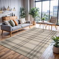 CAMILSON Easy Jute Rug 8x10, Indoor Outdoor Off-White Color Fiber Area Rugs for Entry, Living Room and Bedroom Rug, Checkred Boho Woven Design, Easy-Cleaning, Washable Outside Carpet (8 x 10)