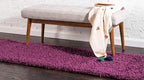 Unique Loom Solid Shag Collection Area Rug (2' 6" x 16' 5" Runner, Eggplant Purple)