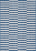 Unique Loom Outdoor Striped Collection Area Rug - Striped (4' 1" x 6' 1" Rectangle, Blue/Ivory)