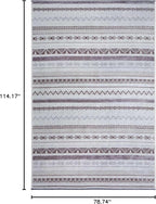 Alfa Rich 7x10 Gray Off White Washable Area Rugs for Living Room Bedroom Kitchen Decor Cotton Rug