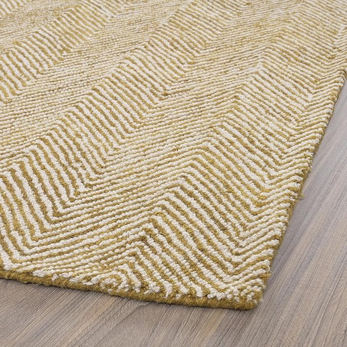Modern Herringbone Chevron Collection Handmade Wool Area Rug - Durable for High Traffic, Contemporary Design for Living Room, Bedroom, Dining Room Decor (CHV-L, 2' x 3')