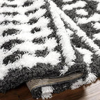 Livabliss Hapsburg Moroccan Shag Area Rug,6'7" x 9'6",Black/White