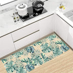 Tropical Palm Leaf Runner Rug 2.6x10 ft - Green Plant Pattern Non-Slip Rug, Stain Resistant Easy Clean for Hallway, Living Room, Bedroom Floor Mat