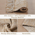 Collive Long Hallway Runner Rug 2x8, Boho Washable Runners Indoor Entryway Rugs Tan Cotton Woven Kitchen Runner Carpet, Farmhouse Low Profile Front Door Mats for Bedside Laundry Room Doorway