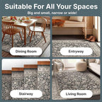 Well Woven Asha Rome Black 9'10" x 13' Area Rug - Oriental Floral Pattern, Easy Clean, Floor-Friendly Backing - for Living Room, Bedroom, and Dining Room