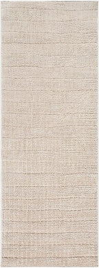 Livabliss x Our PNW Home Cascade Minimalist Striped Area Rug, 2'7" x 10', Light Brown