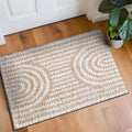 Rugshop Abstract Arch Shag Area Rug Beige 2' x 3' Ideal for Entryways, Kitchens, or Small Spaces