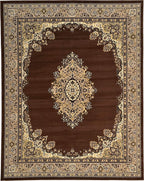 Unique Loom Reza Collection Traditional Persian Style Area Rug, 8 x 10 ft, Brown/Ivory