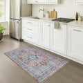 Fame Rugs Turkish Rug. Washable Vintage Oriental Antique Inspired Traditional Doormat Small Modern Area Rugs Luxury Entryway Entry Bedroom Bathroom Kitchen (401TB, 2'5 x 6'9)