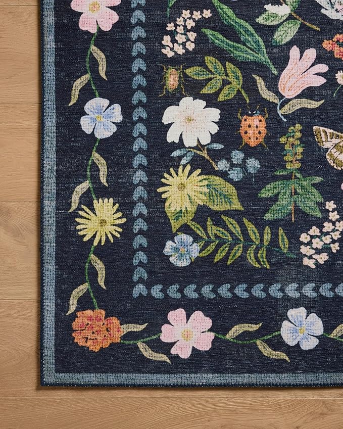 Loloi Rifle Paper Co. Canopy Collection CNP-04 Black 6'-0" x 9'-0" Area Rug
