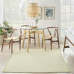 Nourison Home Courtyard Ivory Green 4' x 6' Area Rug - Easy Clean, Non Shedding, Bed Room, Living Room, Dining Room, Kitchen (4' x 6')